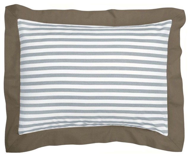 Dwell Studio Draper Stripe Chinois Blue Standard Pillow Case