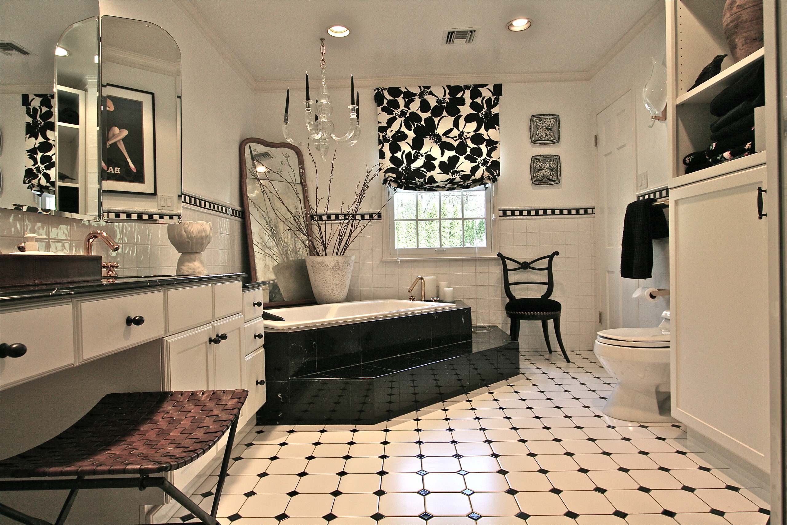 Black And White Tile Floor Bathroom Ideas Photos Houzz