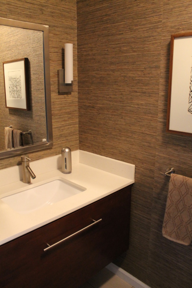 Design ideas for a midcentury powder room in Los Angeles.