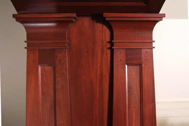 Custom Mahogany Craftsman Wood Columns Detail