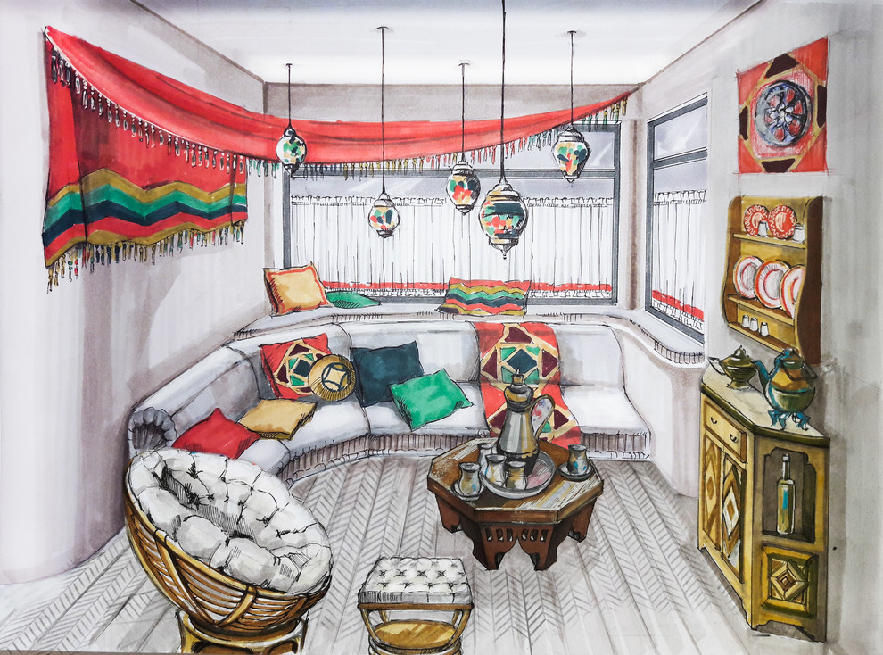 Проект дома в рисованной технике