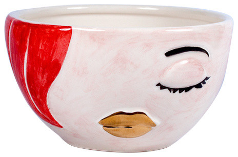 Azzurra Bowl, Red and Gold, Small