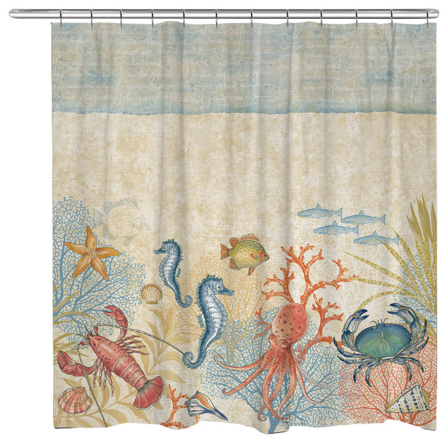 Oceana Shower Curtain Beach Style Shower Curtains by Laural Home