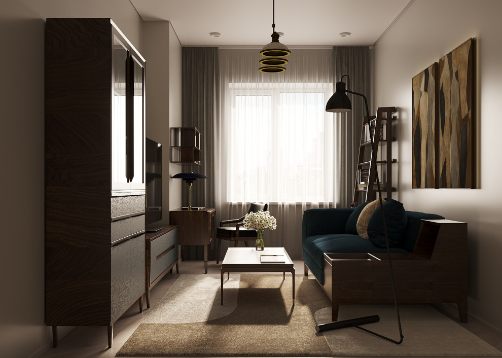 Гостиная в современном стиле, 20 м