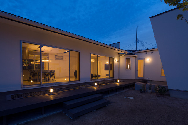 リビング夕景 minimalistisch-patio