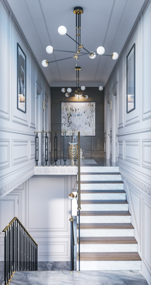 Дизайн коттеджа в неоклассическом стиле 260 кв.м. (2018 год)