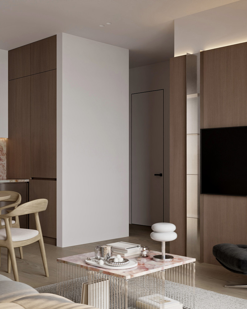 Квартира с розовым мрамором