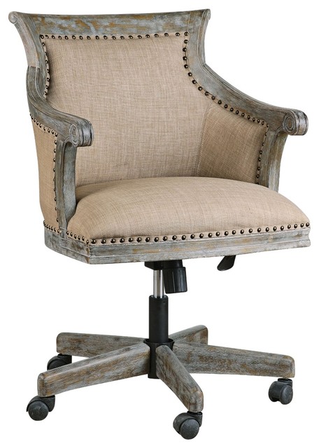 Uttermost Kimalina Linen Accent Chair Farmhouse