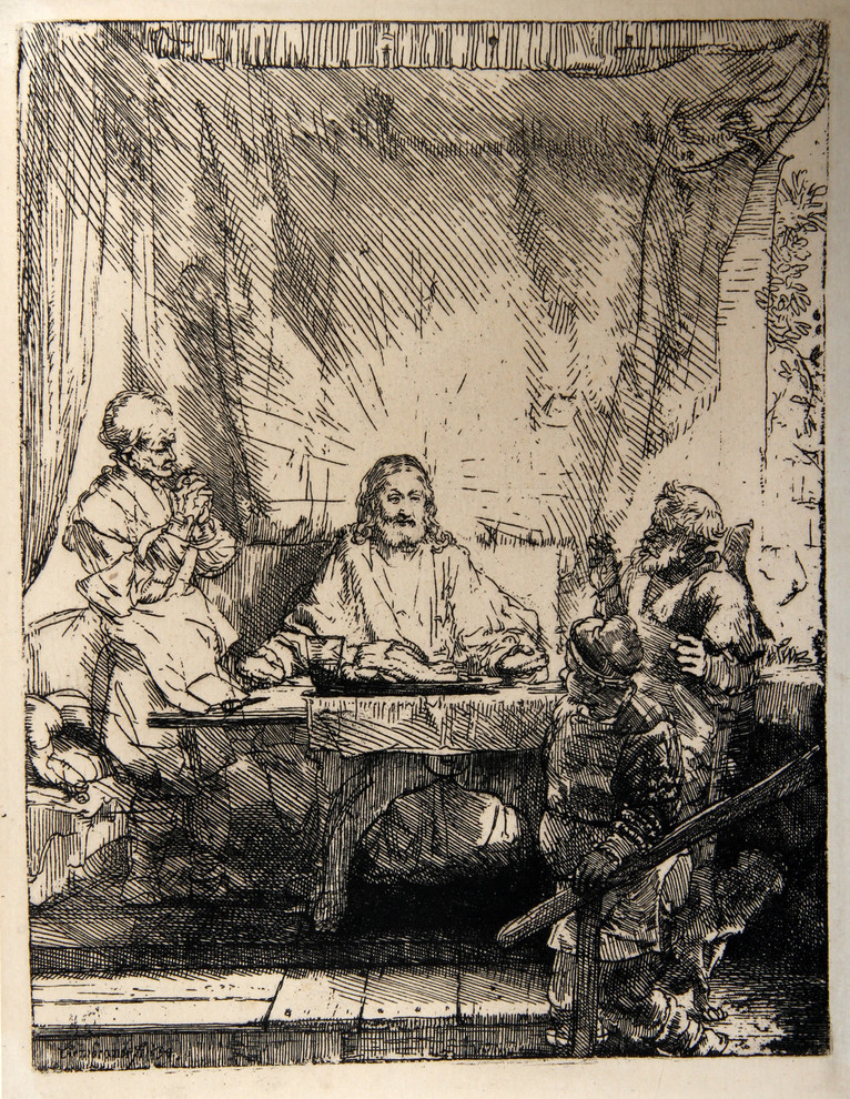 Rembrandt van Rijn "Les Pelerins d'Emmaus, B87" Heliogravure