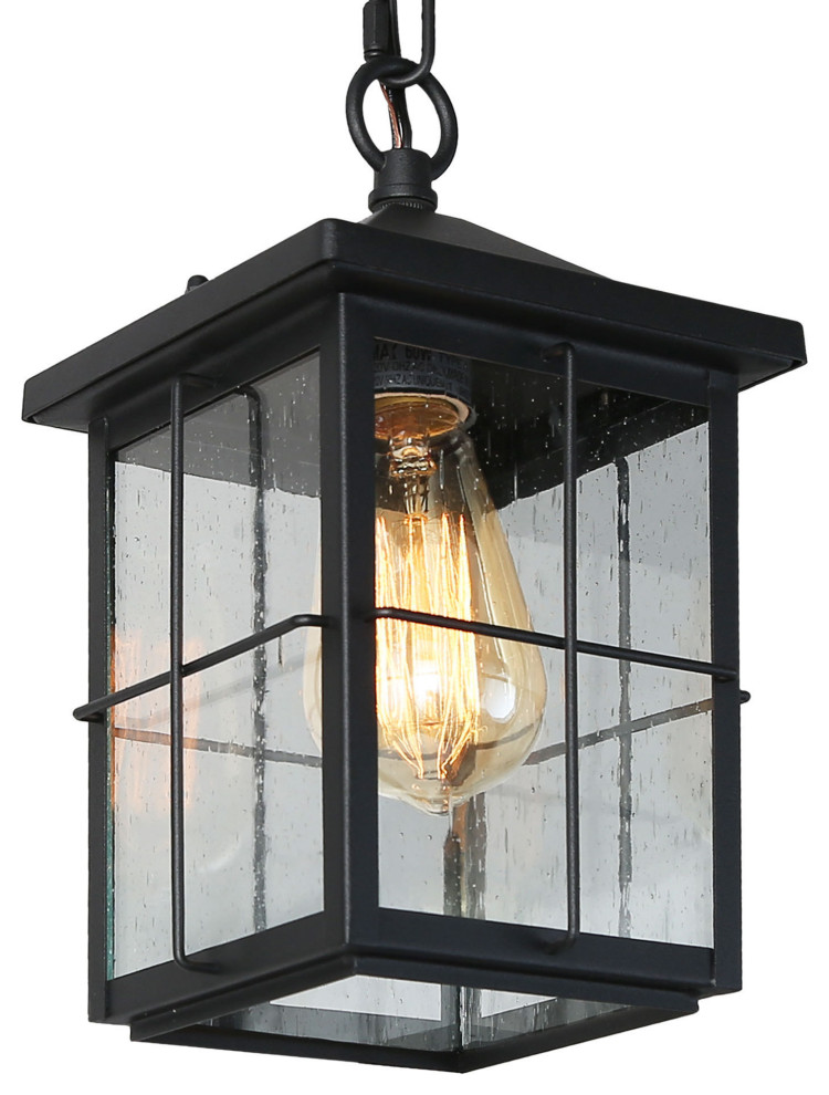 LNC Farmhouse 1Light Black Outdoor Pendant Lighting Industrial