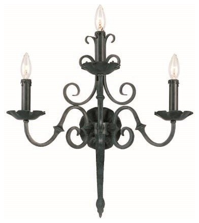 World Imports Hand-forged Iron in Design Traditional Bathroom Light X-993635IW