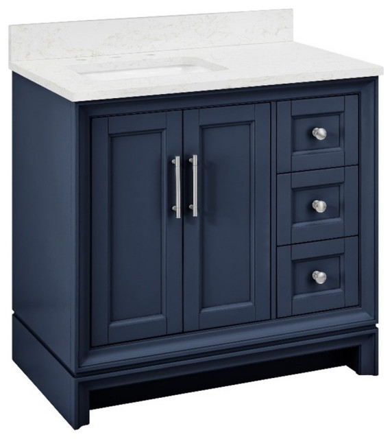 ED Ellen DeGeneres Anaheim 36" Vanity Royal Navy with Calacatta Eng