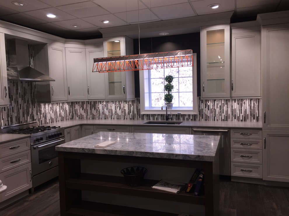 Kitchen - mid-sized transitional kitchen idea in New York