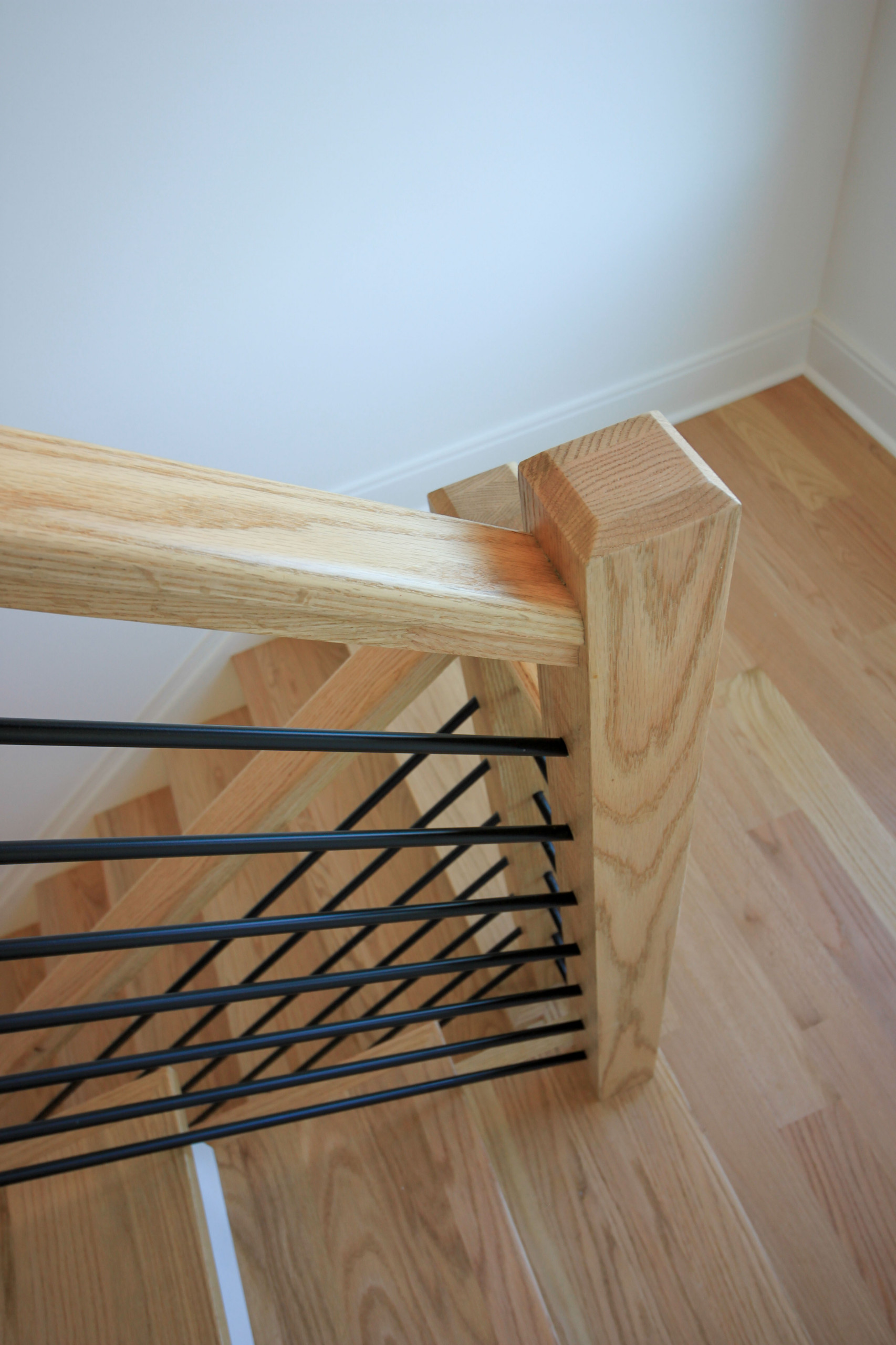 94_Neutral Color Floating Staircase with Metal Balusters, Bethesda MD 20817