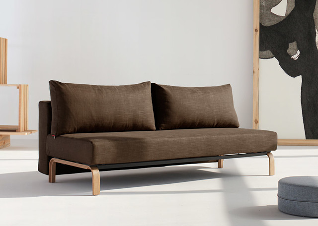 Sly Sleek Dark Khaki Sofa Bed / Lacquered Oak Legs by Innovation USA -  $1650.00 - Modern - New York - by NYC Bed Furniture | Houzz