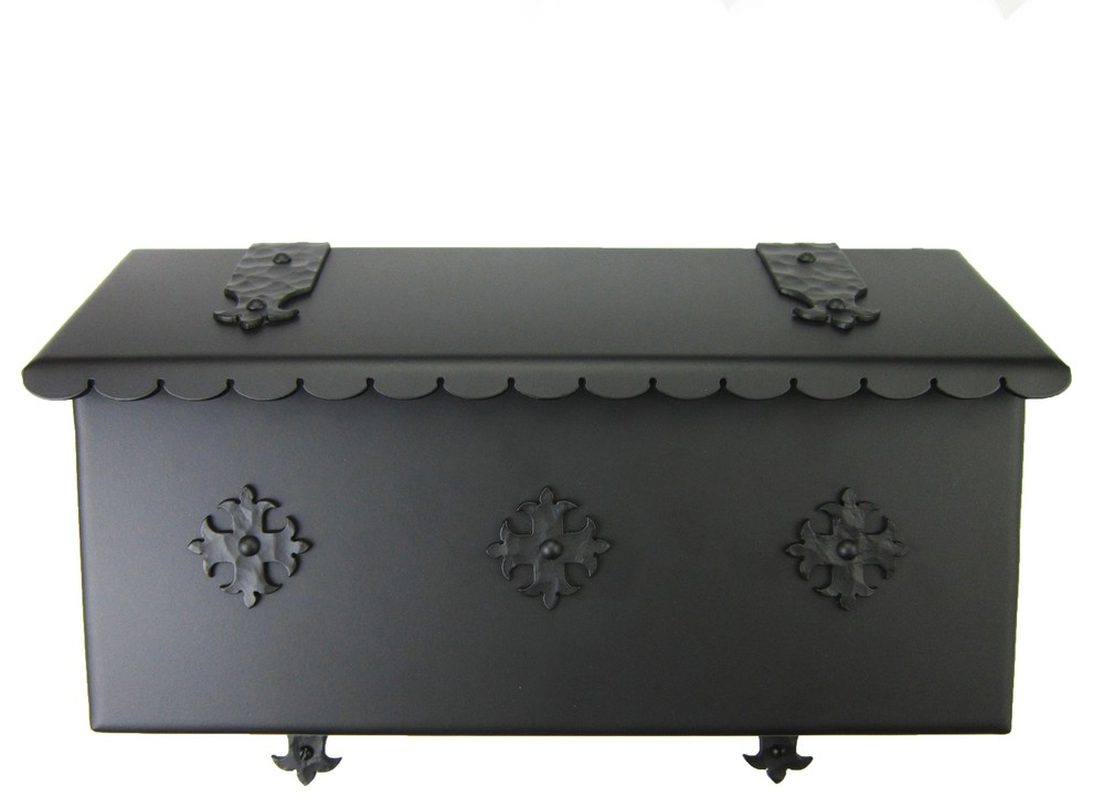 Traditional Spanish Cross Wrought Iron Mailbox Mediterranean