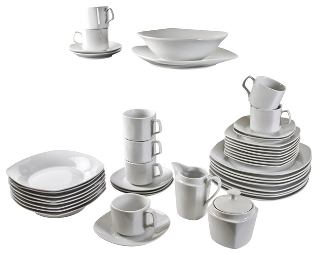Entertaining Sets 45Piece Square Dinnerware Set Contemporary