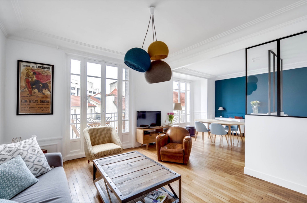 Scandi living room in Paris.