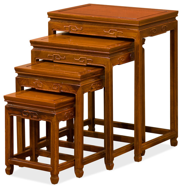 Rosewood Ming Nesting Tables Asian Side Tables And End Tables by