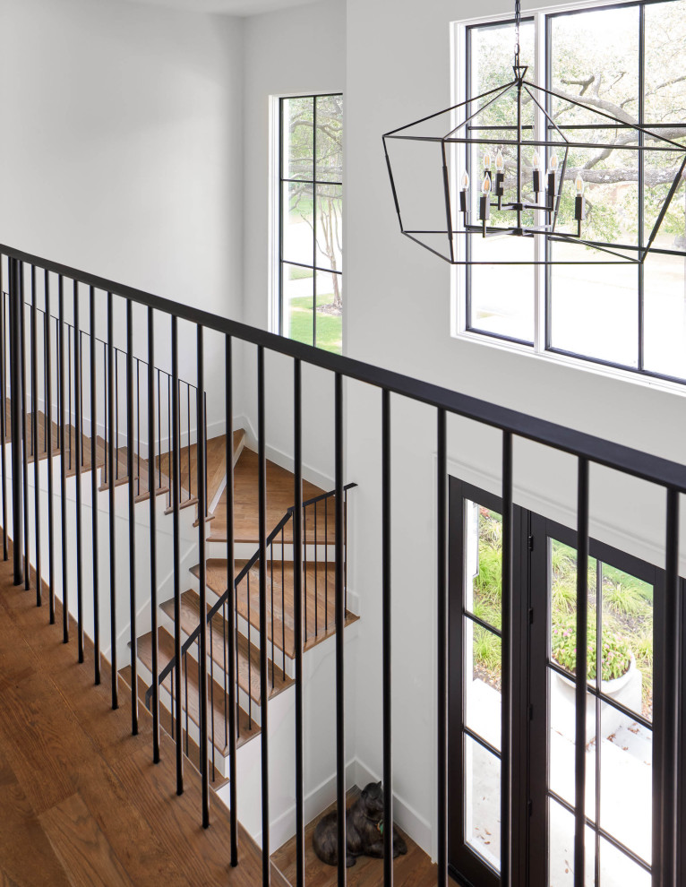 This is an example of a transitional staircase in Dallas.