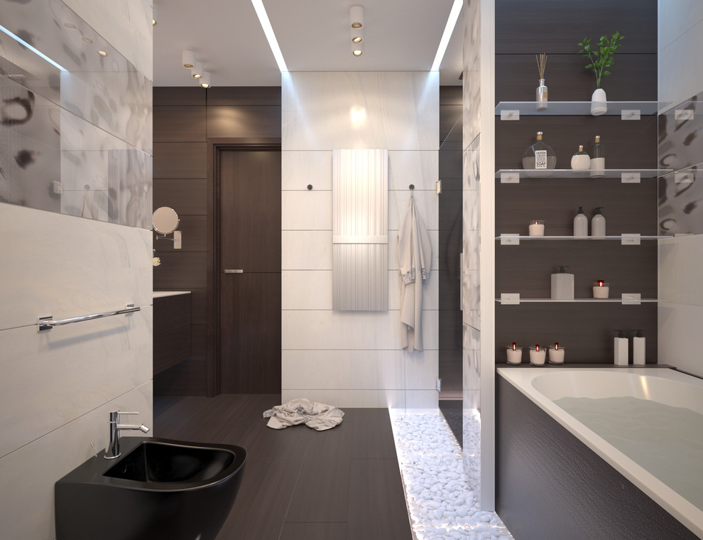 Ванная комната с черной сантехникой 2