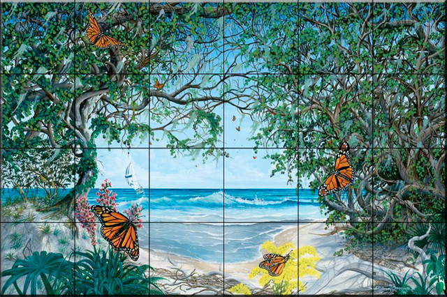 Tile Mural, Invasion Of The Monarchs by Dann "Spider" Warren