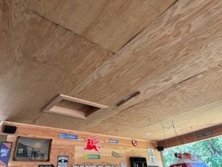 Covered deck with outdoor kitchen
