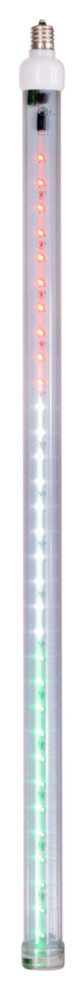 24" Red-Wht-Grn C9 LED SnowFall Tube 5-Pack