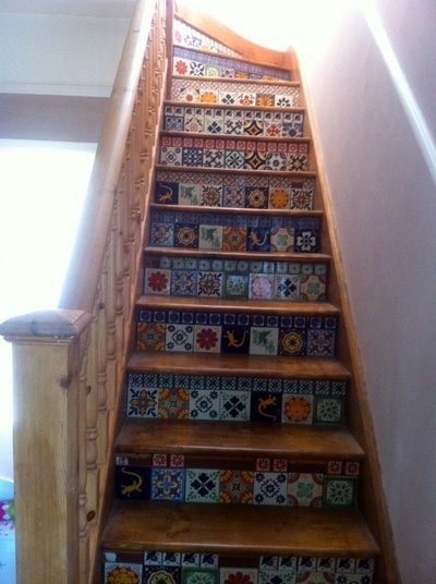 Tile projects rustic-staircase