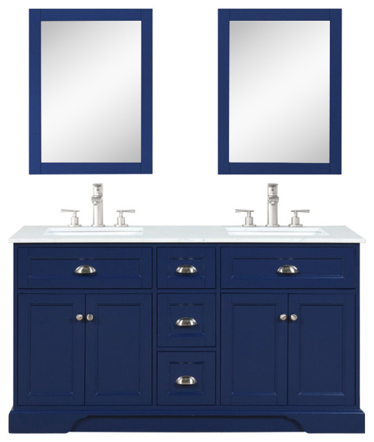 Eviva Epic Transitional Blue Bathroom Vanity Transitional Bathroom