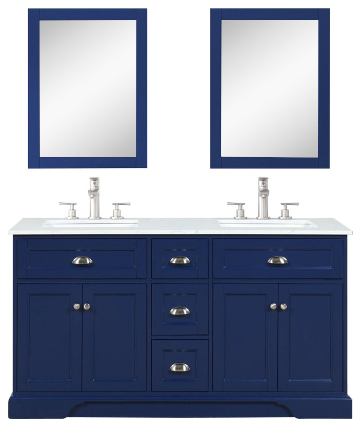 Eviva Epic Transitional Blue Bathroom Vanity Transitional Bathroom
