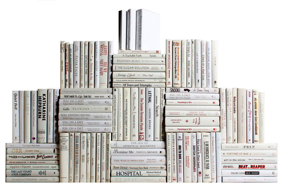 Decorative Books Modern White Book Wall Set Of 100