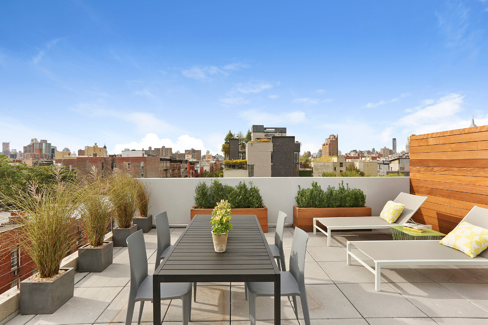 Inspiration for a contemporary rooftop and rooftop deck in New York with no cover.