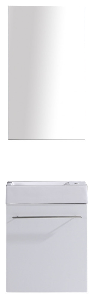 Modern Wall Mount Vanity Cabinet Sets - Style 10, White