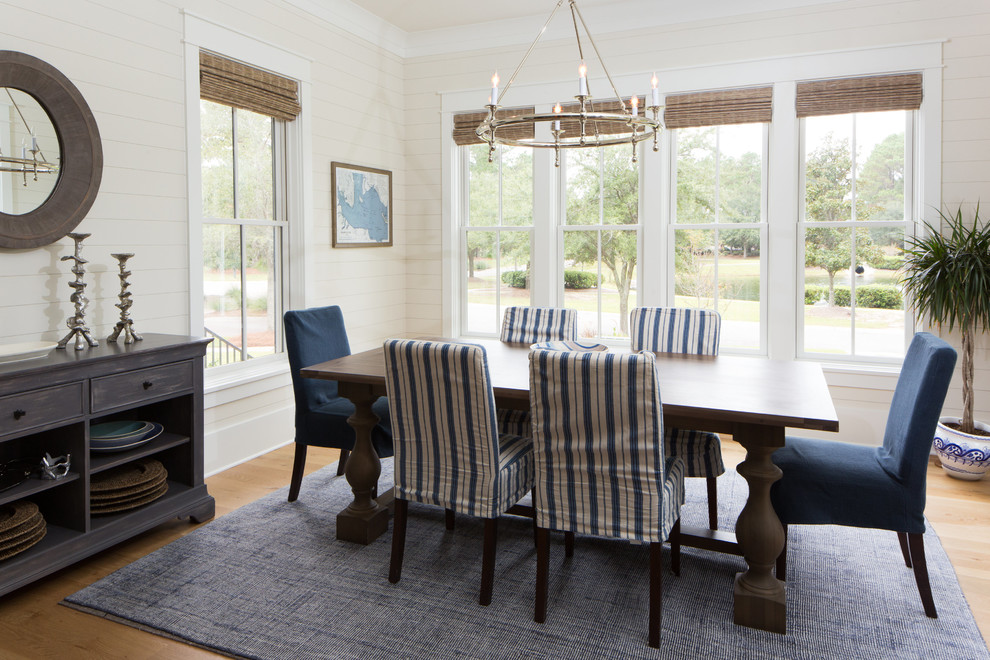 Photo of a beach style dining room in Charleston.