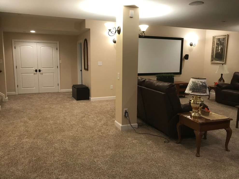 Finished Basement with Wet Bar & Home Theater & Storage Closet