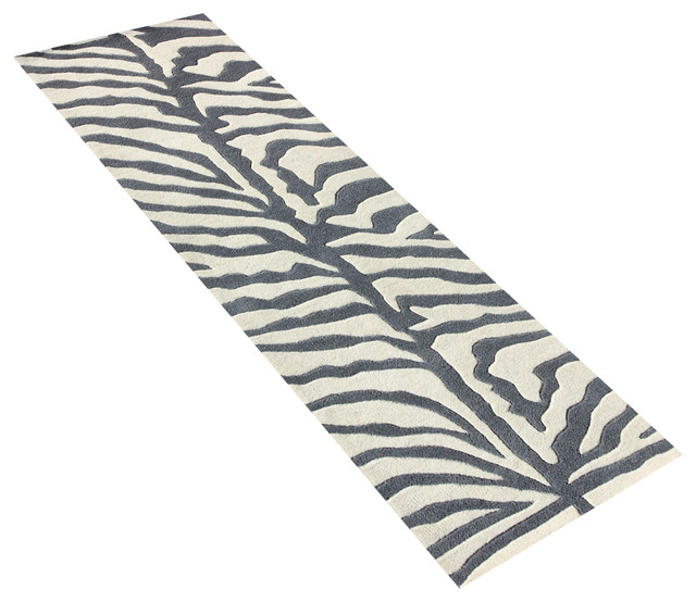 Grey and Ivory Animal Print Rug Contemporary Area Rugs by Horizon