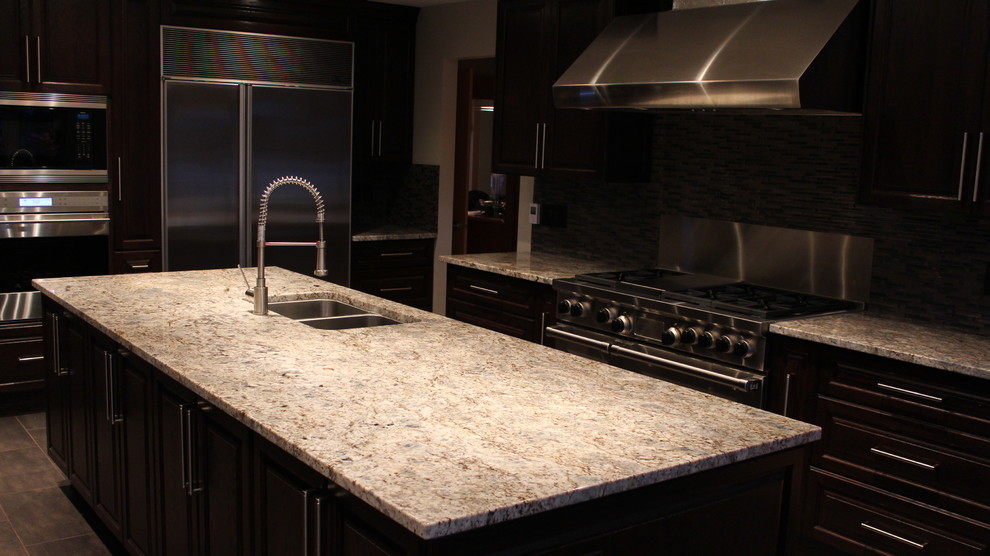 Azul Aran Granite Contemporary Kitchen Calgary By Laporte