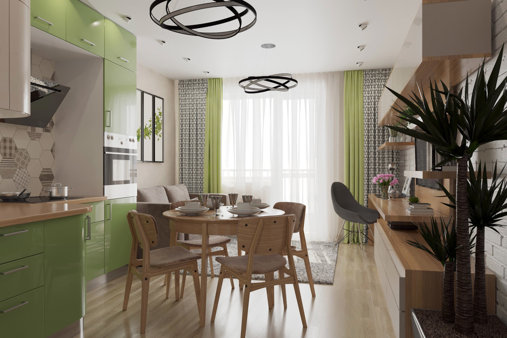 Проект кухни гостиной и санузла в Академ Риверсайд