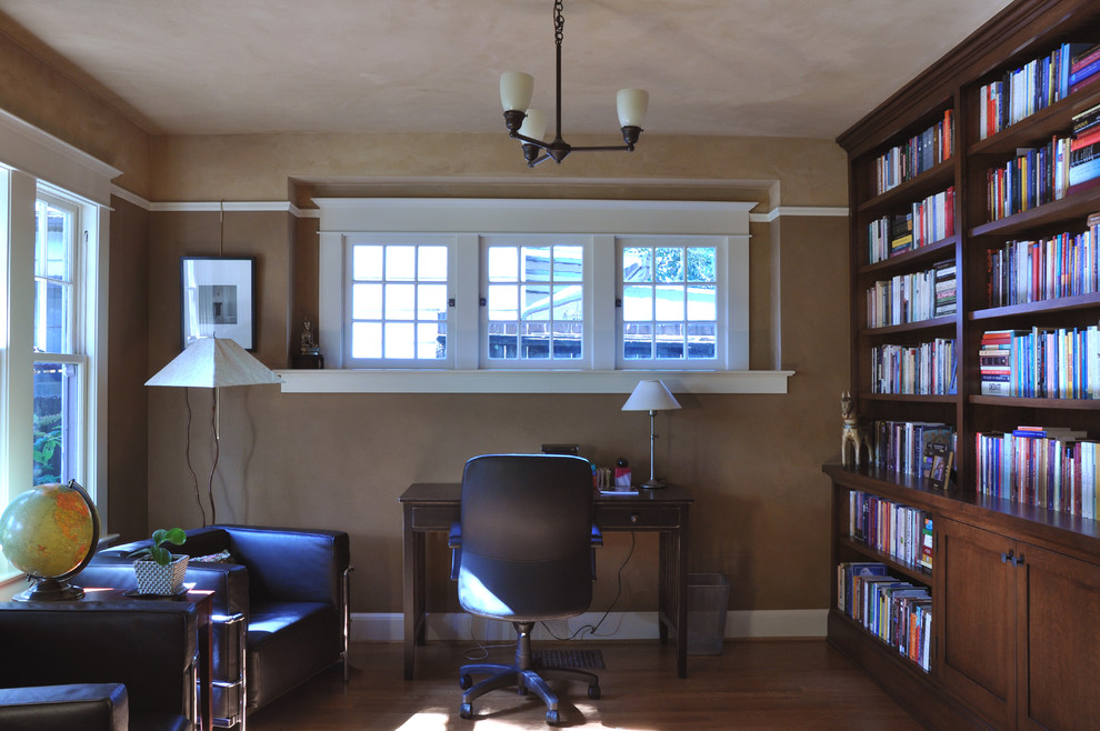 This is an example of a traditional home office in Portland.