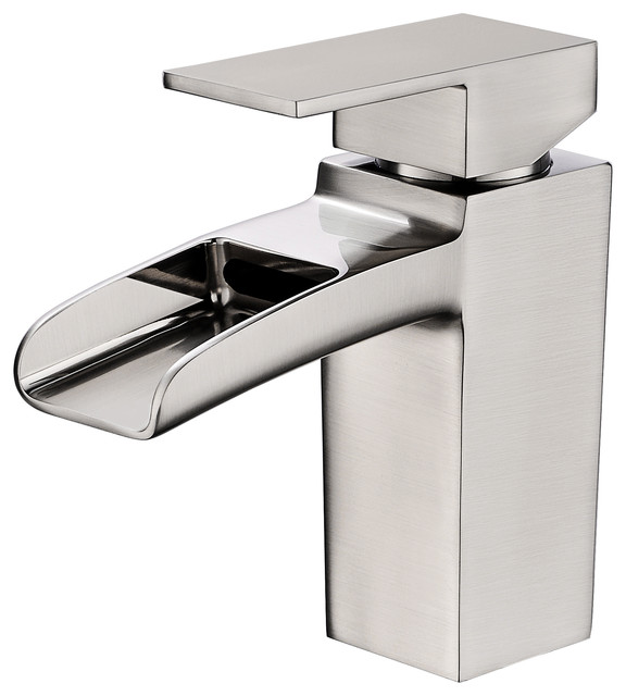 Vanity Art 6" Height Bathroom Vessel Faucet, Brushed Nickel