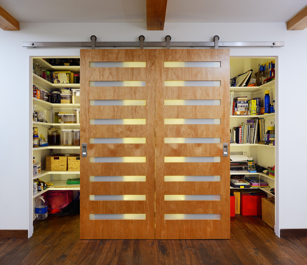 Example of a transitional closet design in Other