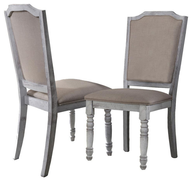 Karen Rustic White Farmhouse Style Dining Chairs Farmhouse Dining