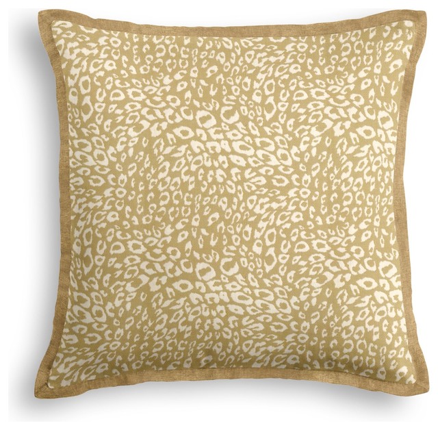 Tan Leopard Print Tailored Pillow