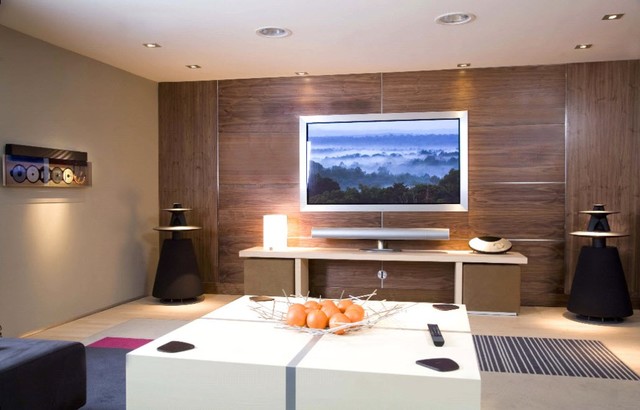 Abstract Media Room contemporary-kaellare