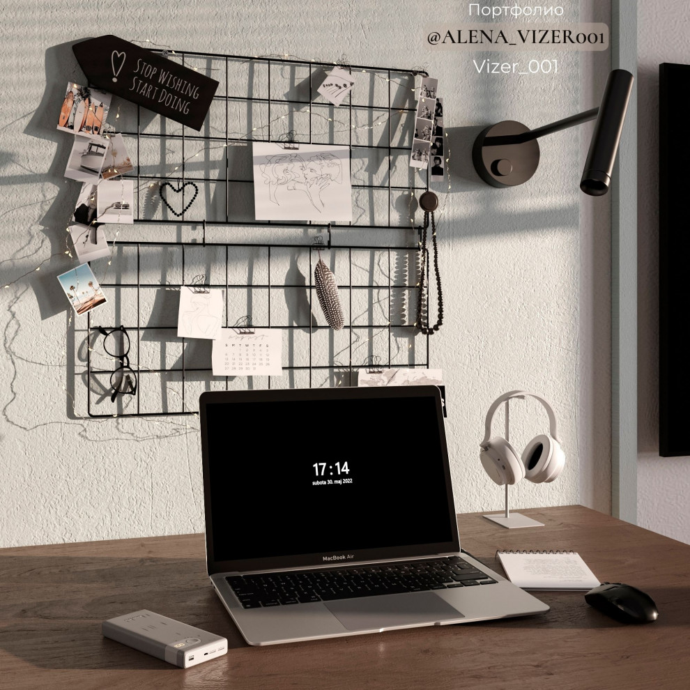 Визуализация кабинета для двоих