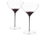 JoyJolt Black Swan Martini Glasses, 10.5 oz Set of 2