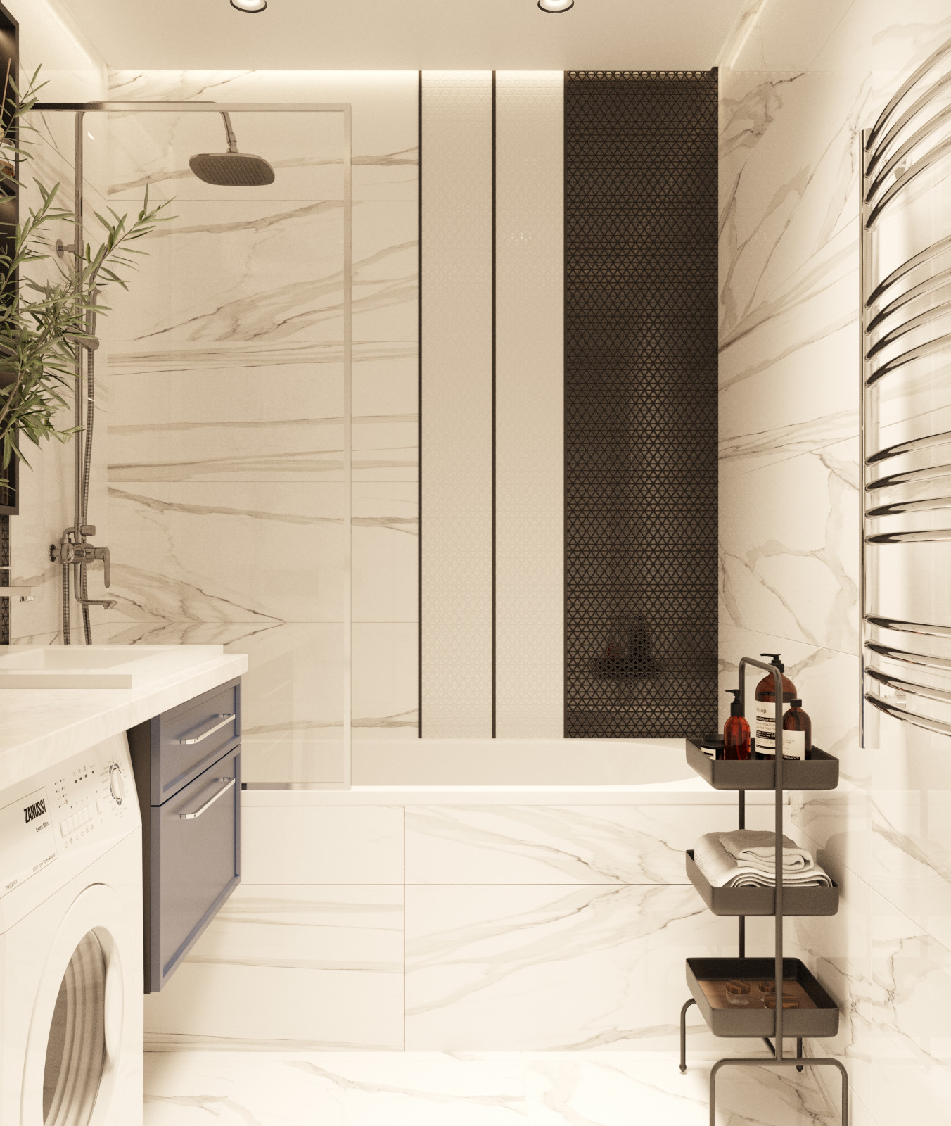 Квартира 64 кв/м в современном стиле, Ультрамарин