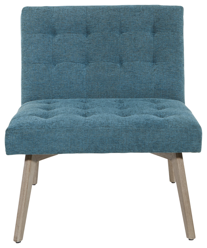 Sadie Chair, Sky Fabric and Gray Legs