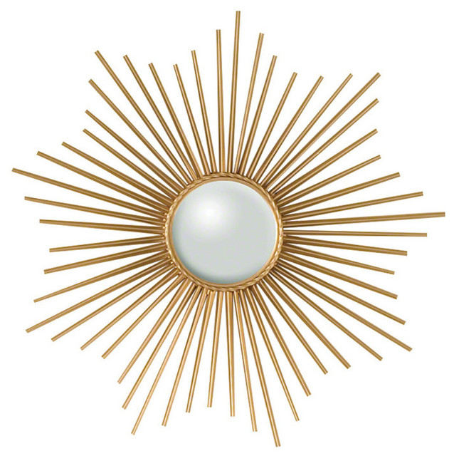 Mini Sunburst Mirror Gold With Security Hardware Midcentury Mini Sunburst Mirror Gold With Security Hardware